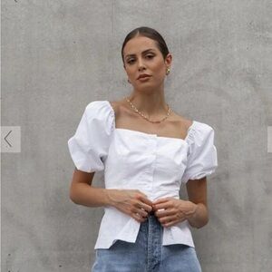 Dissh Australia white poplin top us size 4